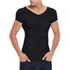 HIMKSRE T-Shirt da Uomo con Falsi Muscoli sul Petto - Spalle finte Imbottite Simulazione Petto Muscoli Addominali Abbigliamento Fitness Tessuto Traspirante di Seta ghiacciata Staccabile(Black1,S)