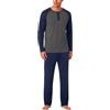 Aseniza Pigiama da Uomo Invernale, Pigiama a Maniche Lunghe in Cotone Semplice ed Elegante Pigiama Morbido Loungewear