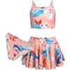 Arshiner Ragazze Bikini Set 3 Pezzi Costumi da Bagno Estivi Bambini Tre Pezzi Tankini con Gonna Stampa Floreale Costumi da Bagno Bikini per Bambina 11-12 Anni