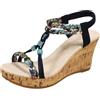Generico Sandali Con Zeppa Sandali Donna Zeppa Romani Da Scarpe Estive Comode Eleganti Comodi Zatteroni Sandalo Comodo Oro Tacco Zeppe Nere Espadrillas