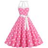 Generico Vestito Anni 50 Donna - Rockabilly Abito da Donna Vintage Anni '50 Senza Maniche a Pois Stile Coctail alla Elegante degli Anni '60 con Spalline Sottili Tunica per Feste Balli Carnevale