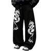 HOLAIMOI Pantaloni Felpa Goth Scuro Uomo, Hip Hop Larghi Vita Elastica | Pantaloni felpa goth scuro traspiranti uomo, taglio largo hip hop, vita elastica adatti a tutte le stagioni