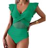 Generisch Costume Intero Donna Volant Tulle Snellente Controllo Pancia Scollo a V Incrociato Trend 2025