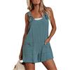 CUPSHE Tuta da donna scollo a U senza maniche pagliaccetto gamba larga tasche anteriore corta tuta estiva spiaggia pantaloni sciolti