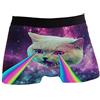 Lawenp Galaxy Cat Boxer da Uomo Intimo Boxer Elasticizzati Traspiranti con Piccole Tasche Regali S-XXL