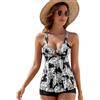 BEACHKINI Tankini Donna,Costume da Bagno in Due Pezzi,Costume da Bagno Sportivo,Gilet a Doppia Spalla,Top con Pantaloncini