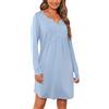 Jahetuul Camicia da Notte Parto Ospedale Cotone a Maniche Lunghe
