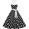 Generico Vestito Anni 50 Donna - Rockabilly Abito da Donna Vintage Anni '50 Senza Maniche a Pois Stile Coctail alla Elegante degli Anni '60 con Spalline Sottili Tunica per Feste Balli Carnevale