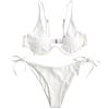 ZAFUL - Costume da bagno 2 pezzi da donna, bikini, con ferretto, motivo leopardato, incrociato, effetto push-up, a vita alta