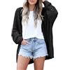 Cicy Bell Cardigan da donna lavorato a maglia all'uncinetto kimono boho manica lunga leggero morbido oversize aperto davanti maglione, Nero , M