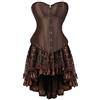 Hengzhifeng Corsetto Elegante Raso Donna con Gonna in Tulle S Marrone