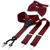 DonDon Set di bretelle eleganti e papillon per uomo, forma a Y, larghezza 3,5 cm, fatto a mano - Accessorio elegante per matrimonio, festa, smoking - Rosso bordeaux