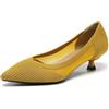 FJOADNVM Décolleté Donna Punta Affusolata Scarpe da lavoro con tacco basso, slip-on, tinta unita, punta affilata, suola in gomma antiscivolo e traspirante, in maglia