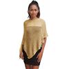 creazioni unique Poncho Coprispalle da Donna Elegante da Cerimonia o Sera - Poncho Donna in Rete di Viscosa Termica con Essenza di Fiore di Ciliegio (Oro)