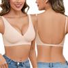 Niwicee Reggiseno Schiena Scoperta Invisibile Reggiseni Senza Ferretto Push Up Reggiseno a V Profonda Reggiseno Multiway Bretelle Convertibili con Morbida Imbottiture