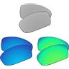 EZReplace Lenti di ricambio per occhiali da sole Oakley Gauge 8 M OO4124-57 mm (lenti polarizzate) - adatte a Oakley Gauge 8 M Frame (argento metallico+blu ghiaccio+verde primaverile)