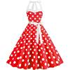 Generico Vestito Anni 50 Donna - Rockabilly Abito da Donna Vintage Anni '50 Senza Maniche a Pois Stile Coctail alla Elegante degli Anni '60 con Spalline Sottili Tunica per Feste Balli Carnevale