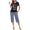 iClosam Set Pigiama Donna Corto in Cotone a Quadri Due Pezzi Scollo a V