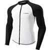 Letuwj Rash Guard Set Tuta da surf da donna sottile costume da bagno protezione solare ad asciugatura rapida pantaloni lunghi manica lunga corpo intero, Top Uomo, Small