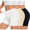 UMIPUBO Pantaloncini Sottogonna Mutande Boxer Donna Shorts Estivi Antisfregamento Culotte Leggins Corti Morbido Vita Elasticizzati Pantaloncino con Cotone Cavallo Pacco da 3 (Nero+ Bianco+ Pelle, L)