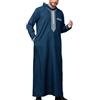 Generic Abiti musulmani da uomo Abbigliamento da preghiera per uomo Musulmano Caftano Strisce Arabic Effetto Lino Robes Pigiameria Abbigliamento Islamico Abaya Vestiti Vestiti Comode Camicia da #I228