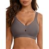 SHEKINI Donna Reggiseno Senza Ferretto Push Up Imbottito Senza Cuciture Seamless Comodo Bralette con Scollo a V T-Shirt Invisibile Bustier Supporto Forte per Seni Normali e Grandi