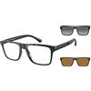 Emporio Armani Montatura EA 4115 Black Black/Grey Shaded Clip-On 54/18/145 uomo