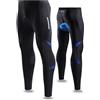 NuCamper Pantaloni Ciclismo Uomo Traspirante Compressione Mutande MTB Pantaloni Fondello con Imbottitura Cuscinetti Perforati al Laser e Strisce Riflettenti Adatto per La Guida Notturna Moto