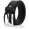 Lindenmann cintura uomo cintura in pelle di bufalo, 40 mm di larghezza e 3,5 mm - 4 mm di spessore, accorciabile, cintura, cintura in pelle, cintura jeans, XL, nero, Größe/Size: