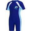 DivingBirds Costume da bagno per bambini, a maniche corte, con cerniera, protezione solare, per ragazzi e ragazze