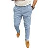 Oanviso Pantaloni da Lavoro Leggeri Uomo Ufficio Estivi Lunghi Chino Slim Fit Pantaloni Eleganti Morbidi Fascia Pantalone Caviglia Stretta Business Casual Formali Trousers Azzurro S