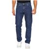 Moda Egidio Jeans Regular Fit vestibilità Classica Carrera 5 Tasche e Zip Gamba Dritta (IT, Numero, 46, Regular, Regular, Blu 700)