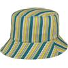 Kangol Cappello di Tessuto 70s Stripe Bucket Donna/Uomo - Estivo da Sole Cappelli Spiaggia Estate Primavera/Estate - S/M (54-57 cm) Blu-Giallo