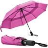 Mr. Pen - Ombrello da viaggio antivento, piccolo ombrello impermeabile pieghevole automatico per pioggia e sole, leggero, compatto e portatile per donne e uomini, adatto per auto e zaino, Fiore rosa