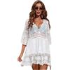 Lawnrden Copricostumi da Bagno da Donna, Copricostume da Spiaggia per Donna Abito da Spiaggia in Pizzo Costumi da Bagno Costume da Abito da Bianco