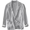ORANDESIGNE Giacca in Lino da Uomo Estiva Leggera Blazer per Il Tempo Libero con Due Bottoni Leggera Sportiva Giacca Blazer Classiche A Grigio Chiaro 3XL