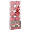 WELL HOME MOBILIARIO & DECORACIÓN Ghirlanda di 10 luci LED natalizie con palline decorative in rosso e bianco