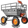VEVOR Carrello Ribaltabile da Giardino in Polietilene da 680 kg, Carrello Rimorchio a Spinta da 1240 x 990 x 975 mm con Ruote e Maniglia Convertibile 2 in 1, per Piante Terra Attrezzi Lavori Giardino