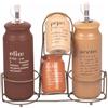 Villa d'Este Home Tivoli Set olio, aceto, sale e pepe in gres, stand in acciaio inox, chocolate, Victionary