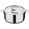 MasterPro SIGMA - Casseruola con coperchio 4,9L 24x11 cm in acciaio inox - 3 strati per una conducibilità termica ottimale - Finitura opaca con bilancia - Versatile per tutti gli ambienti di cottura