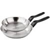 Barazzoni Le Inoxidabili Set di 2 Padelle, ø 24/28 cm, Made in Italy | Acciaio Inox 18/10, Induzione+Gas, Triplo fondo, PFAS free