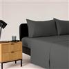 Bassetti Completo Letto Una Piazza E Mezzo, Grigio, 100% Cotone, 180X280 cm, Set Lenzuola, Parure, Lavabile In Lavatrice, Lenzuolo Sopra, Lenzuolo Sotto Con Angoli, Federa