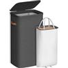 SONGMICS Cesto per il bucato, portabiancheria da 100 L con coperchio, 1