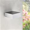 M Ledme - Applique LED solare da parete White Bin 2W, luce esterna con sensore di movimento e crepuscolare, protezione IP65, illuminazione 4000K (neutra), ricarica rapida e autonomia di 6-8 ore