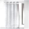Douceur D'Intérieur 1623655 - Tendaggio Con Occhielli, Velo Stampato, 100% Poliestere, Argento/Bianco, 140 X 240 cm