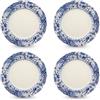 Spode BRO0100 Brocato - Set di 4 piatti piani, 27 cm, colore: Blu/Bianco