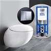 LAUFEN IL BAGNO ALESSI One set completo WC sospeso con elemento incasso neeos,, H8209714000001+16791CR#SET, IL BAGNO ALESSI One bianco [WC > WC con Elementi Incasso]