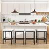YMYNY Sedie Cucina Set da 4, 66 cm Sgabelli Cucina Bar Moderni Design, Bianchi Sgabelli Bar con Gamba in Metallo, Sgabello Cucina Alto per Penisola Isola Cucina, HBS514W-2