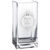Casa Vivente Vaso da Fiori in Vetro con Incisione Romantica, Motivo Cuori, Personalizzato con Nomi e Data, Cerchio di Cuori, Decorazione da Matrimonio, Regalo per Sposi