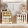 JOUING 2 Pezzi Organizer Sottolavello a 2 Livelli Regolabile in Altezza Organizzatore Sotto Lavello Metallo Scorrevoli Cassetti Scaffale Estraibile per Cucina Bagno (Bianco, confezione da 2)